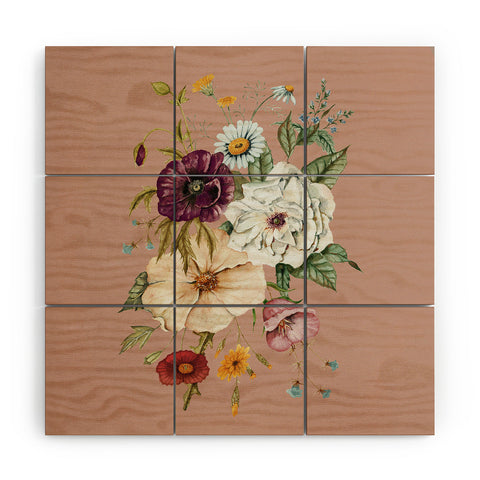 Shealeen Louise Colorful Wildflower Bouquet Wood Wall Mural