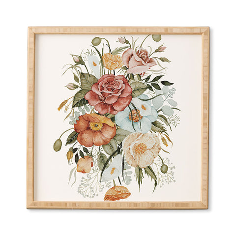 Shealeen Louise Roses and Poppies Light Framed Wall Art