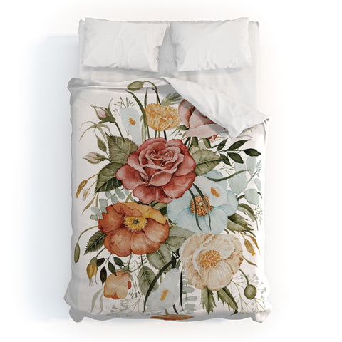 Shealeen Louise Roses and Poppies Light Duvet Cover