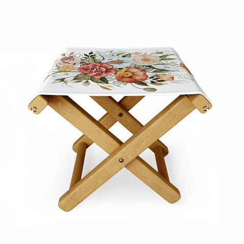 Shealeen Louise Roses and Poppies Light Folding Stool