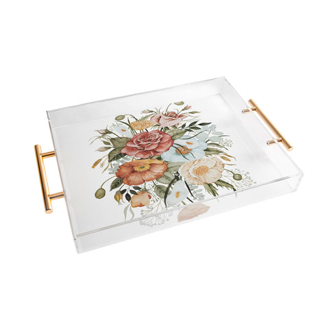 Shealeen Louise Roses and Poppies Light Acrylic Tray
