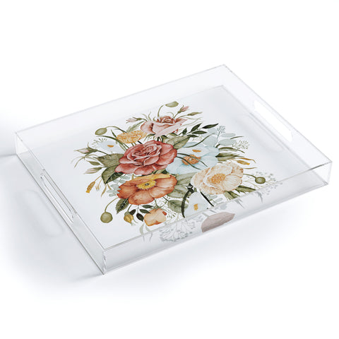 Shealeen Louise Roses and Poppies Light Acrylic Tray