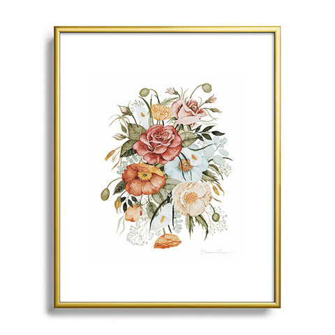 Shealeen Louise Roses and Poppies Light Metal Framed Art Print