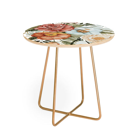 Shealeen Louise Roses and Poppies Light Round Side Table