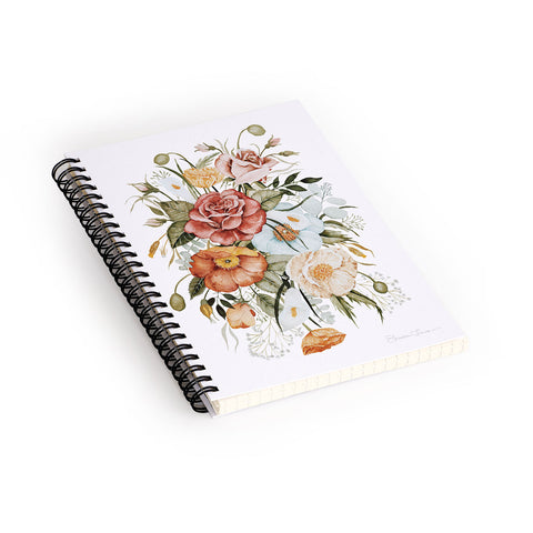 Shealeen Louise Roses and Poppies Light Spiral Notebook
