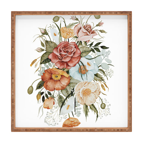 Shealeen Louise Roses and Poppies Light Square Tray