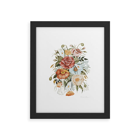 Shealeen Louise Roses and Poppies Light Framed Art Print