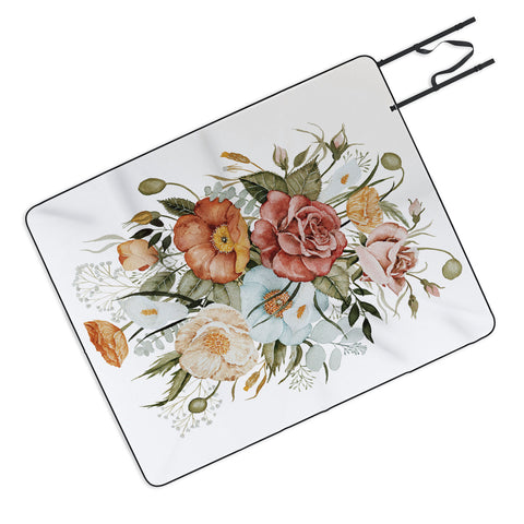 Shealeen Louise Roses and Poppies Light Picnic Blanket