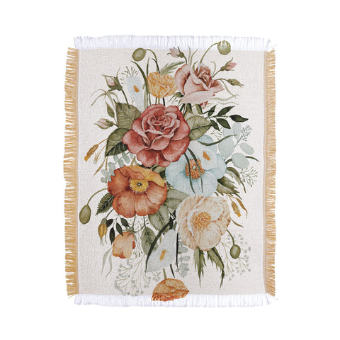 Shealeen Louise Roses and Poppies Light Throw Blanket