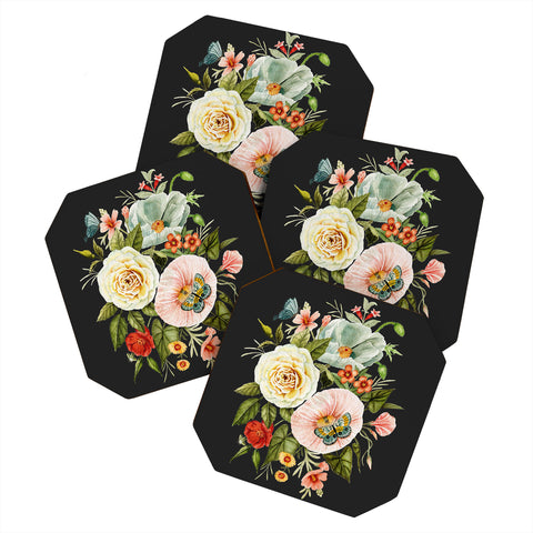 Shealeen Louise Wildflower and Butterflies Coaster Set