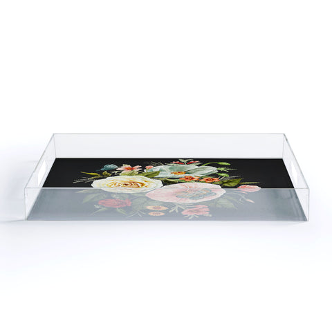 Shealeen Louise Wildflower and Butterflies Acrylic Tray Gold Handles