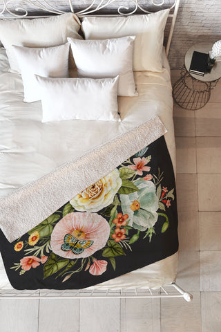 Shealeen Louise Wildflower and Butterflies Fleece Throw Blanket
