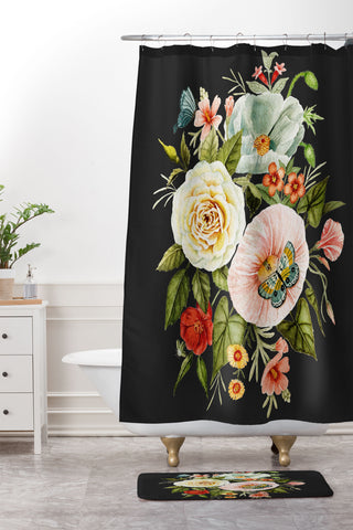 Shealeen Louise Wildflower and Butterflies Shower Curtain And Mat