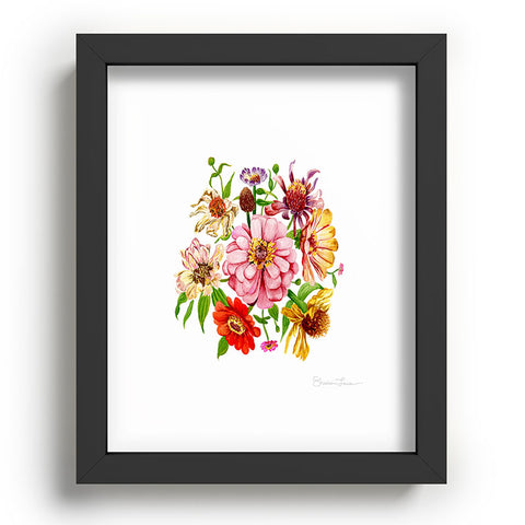 Shealeen Louise Zinnia Wildflower Floral Paint Recessed Framing Rectangle