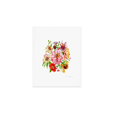 Shealeen Louise Zinnia Wildflower Floral Paint Art Print