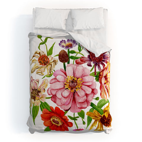 Shealeen Louise Zinnia Wildflower Floral Paint Comforter