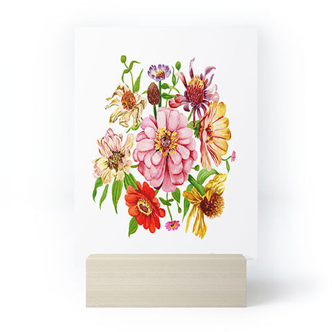 Shealeen Louise Zinnia Wildflower Floral Paint Mini Art Print