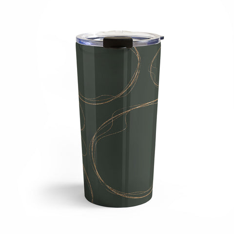 Sheila Wenzel-Ganny Army Green Gold Circles Travel Mug