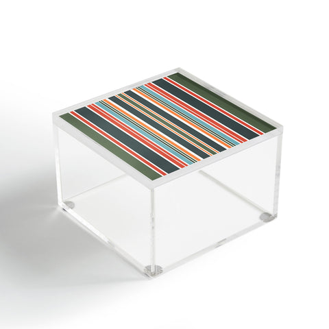 Sheila Wenzel-Ganny Army Green Orange Stripes Acrylic Box