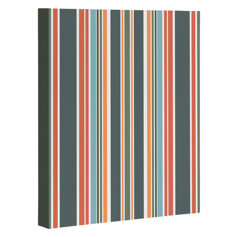 Sheila Wenzel-Ganny Army Green Orange Stripes Art Canvas
