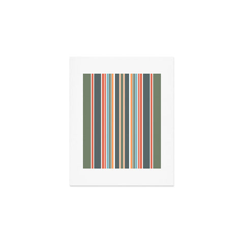 Sheila Wenzel-Ganny Army Green Orange Stripes Art Print