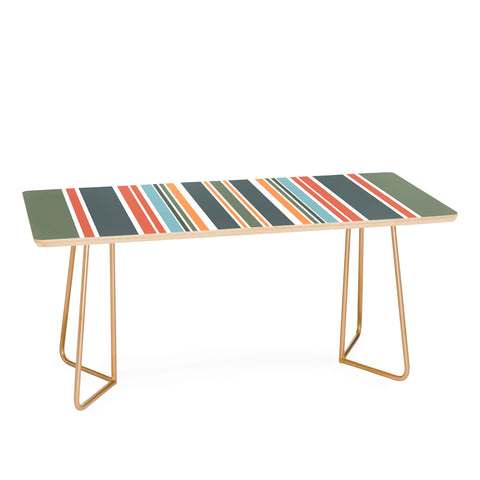 Sheila Wenzel-Ganny Army Green Orange Stripes Coffee Table