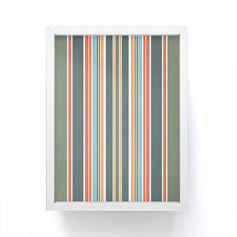 Sheila Wenzel-Ganny Army Green Orange Stripes Framed Mini Art Print