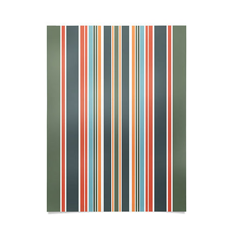 Sheila Wenzel-Ganny Army Green Orange Stripes Poster