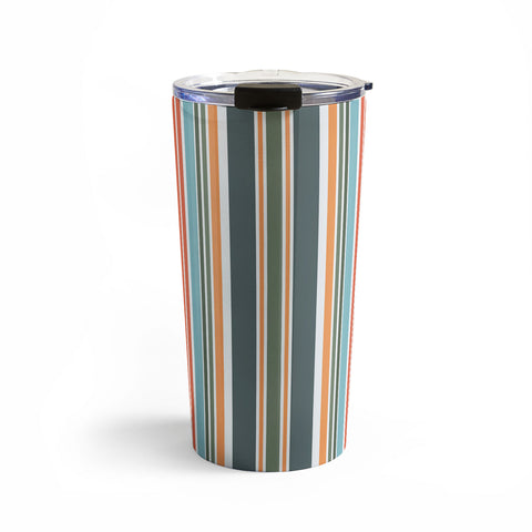 Sheila Wenzel-Ganny Army Green Orange Stripes Travel Mug