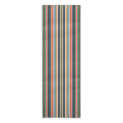 Sheila Wenzel-Ganny Army Green Orange Stripes Yoga Towel