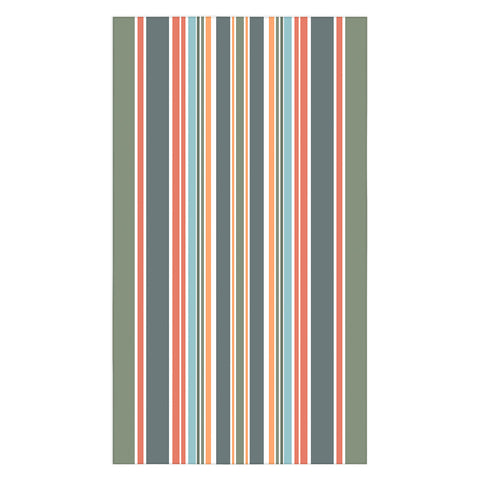 Sheila Wenzel-Ganny Army Green Orange Stripes Tablecloth
