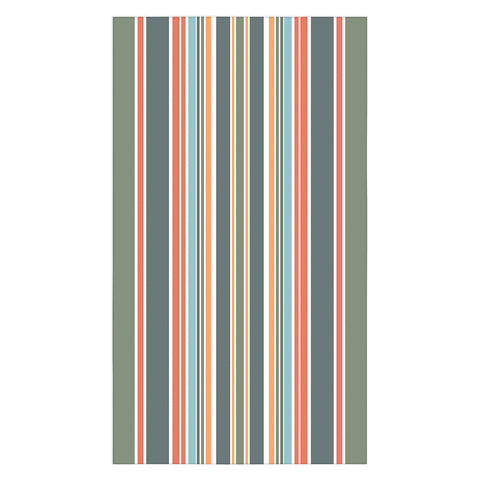 Sheila Wenzel-Ganny Army Green Orange Stripes Tablecloth