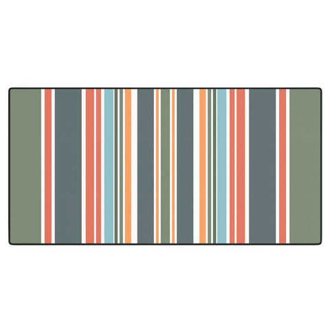 Sheila Wenzel-Ganny Army Green Orange Stripes Desk Mat