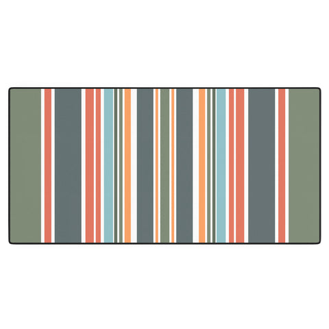 Sheila Wenzel-Ganny Army Green Orange Stripes Desk Mat