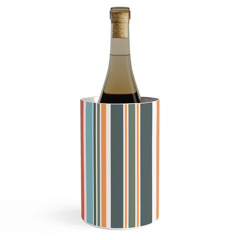 Sheila Wenzel-Ganny Army Green Orange Stripes Wine Chiller