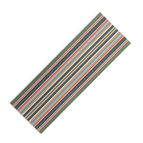 Sheila Wenzel-Ganny Army Green Orange Stripes Yoga Mat