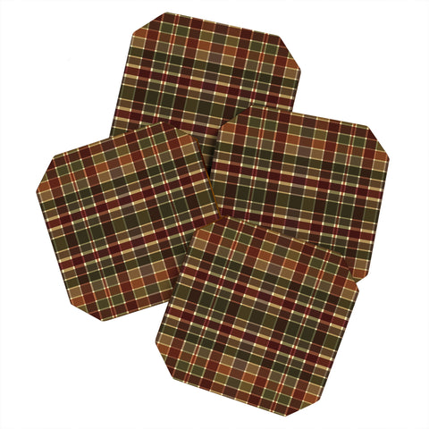 Sheila Wenzel-Ganny Autumn Color Plaids Coaster Set
