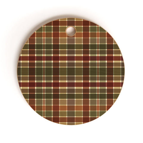 Sheila Wenzel-Ganny Autumn Color Plaids Cutting Board Round
