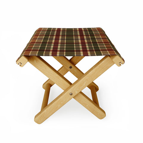 Sheila Wenzel-Ganny Autumn Color Plaids Folding Stool