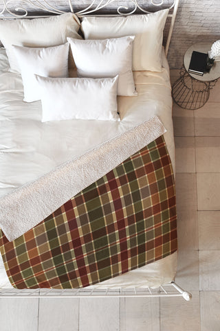 Sheila Wenzel-Ganny Autumn Color Plaids Fleece Throw Blanket