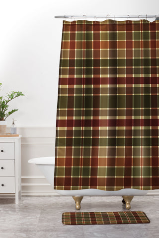 Sheila Wenzel-Ganny Autumn Color Plaids Shower Curtain And Mat
