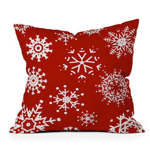 Sheila Wenzel-Ganny Big Snowflakes Outdoor Throw Pillow