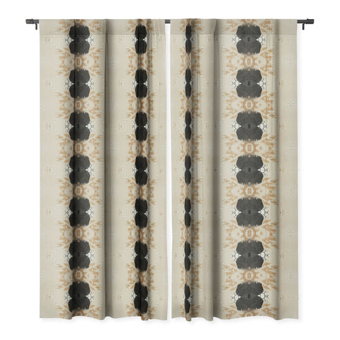 Sheila Wenzel-Ganny Black Ink Abstract Blackout Window Curtain