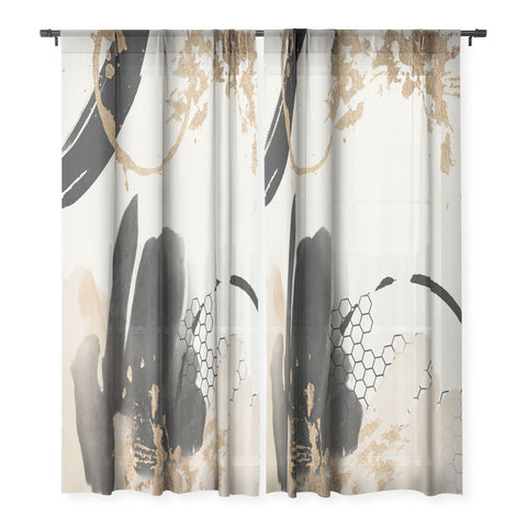 Sheila Wenzel-Ganny Black Ink Abstract Sheer Non Repeat