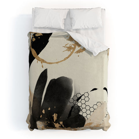 Sheila Wenzel-Ganny Black Ink Abstract Duvet Cover