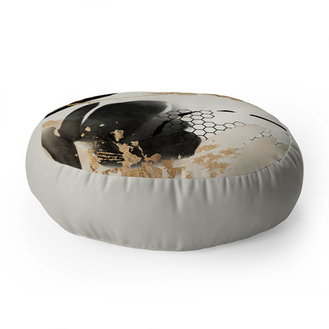 Sheila Wenzel-Ganny Black Ink Abstract Floor Pillow Round