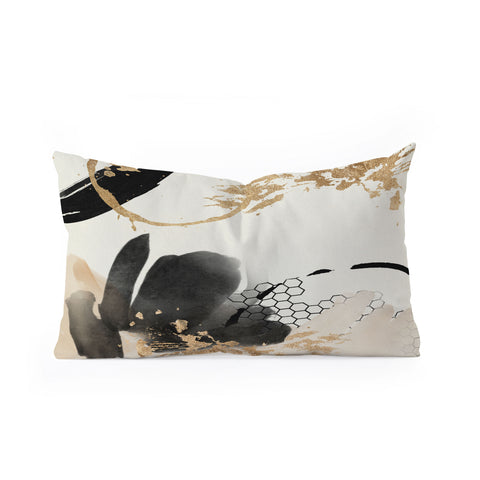 Sheila Wenzel-Ganny Black Ink Abstract Oblong Throw Pillow