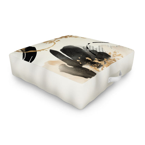 Sheila Wenzel-Ganny Black Ink Abstract Outdoor Floor Cushion