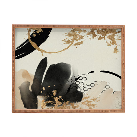 Sheila Wenzel-Ganny Black Ink Abstract Rectangular Tray