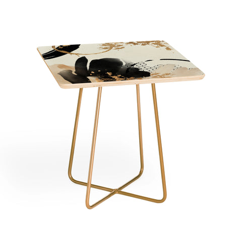 Sheila Wenzel-Ganny Black Ink Abstract Side Table